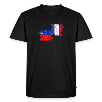 Liechtenstein France Vintage Flag - Men's Premium Organic T-Shirt - black - Front - Nico (187cm)