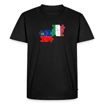 Liechtenstein Italie Drapeau Liechtensteiner - T-shirt Premium bio Homme - noir - Devant - Nico (187cm)
