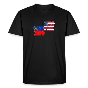 Liechtenstein États-Unis Drapeau Liechtensteiner - T-shirt Premium bio Homme - noir - Devant - Nico (187cm)