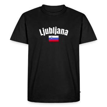 Ljubljana, Slovénie, Drapeau slovène, Slovène - T-shirt Premium bio Homme - noir - Devant - Nico (187cm)