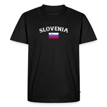 Slovénie Slovénie Drapeau Slovène Slovène - T-shirt Premium bio Homme - noir - Devant - Nico (187cm)