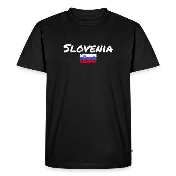 Slovénie Vintage Slovénie Drapeau slovène - T-shirt Premium bio Homme - noir - Devant - Nico (187cm)