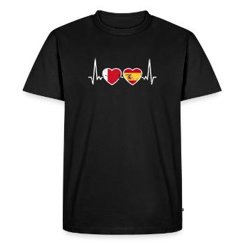 Dubai Spain Vintage Heartbeat Flag Dubai - Men's Premium Organic T-Shirt - black - Front - Nico (187cm)