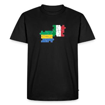 Gabon, Italy, flag, Italian, Gabonese - Men's Premium Organic T-Shirt - black - Front - Nico (187cm)