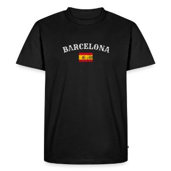 Barcelone Vintage Espagne Drapeau Espagnol Espagnol - T-shirt Premium bio Homme - noir - Devant - Nico (187cm)