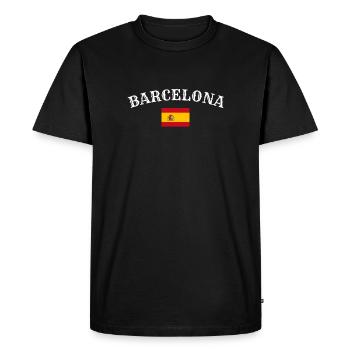 Barcelona, Spain, Spanish flag, Spaniards - Men's Premium Organic T-Shirt - black - Front - Nico (187cm)
