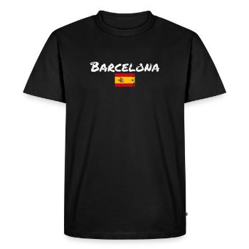 Barcelona Vintage Spain Spanish Flag Spanish - Men's Premium Organic T-Shirt - black - Front - Nico (187cm)