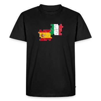 Spain Italy Flag Italians Spaniards - Men's Premium Organic T-Shirt - black - Front - Nico (187cm)