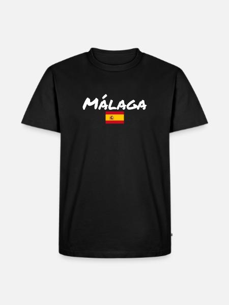 Malaga, Spanje, Spaanse vlag, Spanjaarden - Mannen Premium Bio T-shirt - zwart