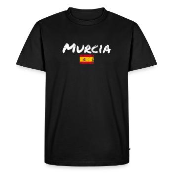 Murcia Spain Vintage Spanish Flag Spanish - Men's Premium Organic T-Shirt - black - Front - Nico (187cm)