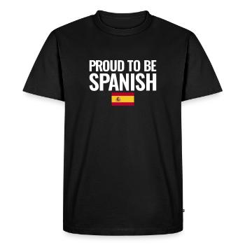 Proud To Be Spanish Spain Spanish Flag - Men's Premium Organic T-Shirt - black - Front - Nico (187cm)