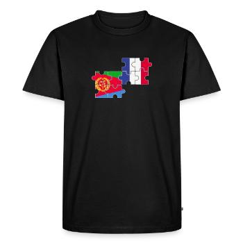 Drapeau de l’Erythrée France Erythrée française - T-shirt Premium bio Homme - noir - Devant - Nico (187cm)