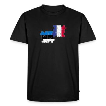 Estonie France Vintage Drapeau Français Este - T-shirt Premium bio Homme - noir - Devant - Nico (187cm)