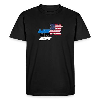 Estonie États-Unis Drapeau Américain Estonien - T-shirt Premium bio Homme - noir - Devant - Nico (187cm)