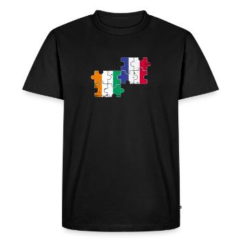 Côte d’Ivoire France Vintage Drapeau Ivoirien - T-shirt Premium bio Homme - noir - Devant - Nico (187cm)