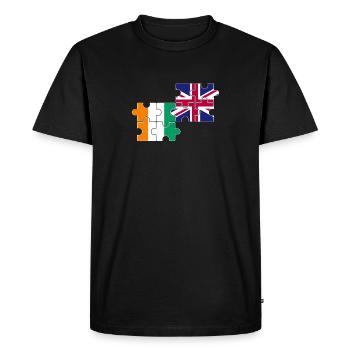 Côte d’Ivoire Drapeau du Royaume-Uni Ivoirien britannique - T-shirt Premium bio Homme - noir - Devant - Nico (187cm)