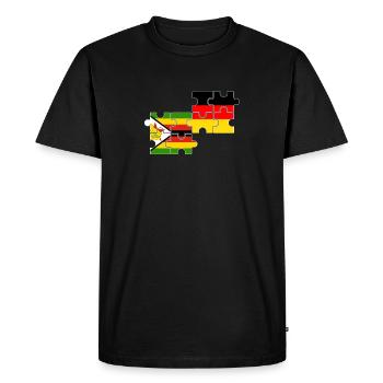 Zimbabwe Allemagne Drapeau Allemand Zimbabwéen - T-shirt Premium bio Homme - noir - Devant - Nico (187cm)