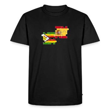 Zimbabwe Espagne Drapeau Espagnol Zimbabwéen - T-shirt Premium bio Homme - noir - Devant - Nico (187cm)
