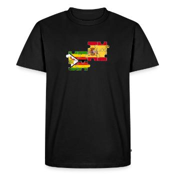 Zimbabwe Espagne Vintage drapeau espagnol zimbabwéen - T-shirt Premium bio Homme - noir - Devant - Nico (187cm)