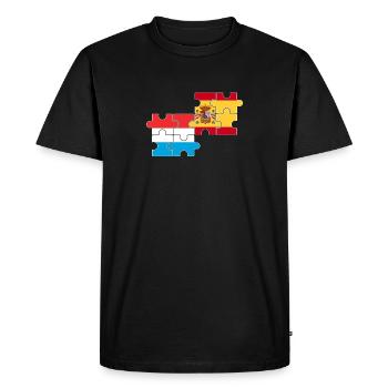 Luxembourg Espagne Drapeau Espagnol Luxembourgeois - T-shirt Premium bio Homme - noir - Devant - Nico (187cm)