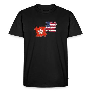 Hong Kong USA Vintage drapeau Hong Konger - T-shirt Premium bio Homme - noir - Devant - Nico (187cm)