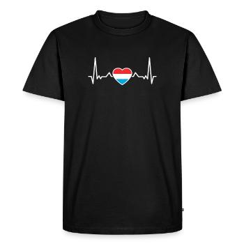 Luxembourg Heartbeat Luxembourgish Luxembourgers - Men's Premium Organic T-Shirt - black - Front - Nico (187cm)