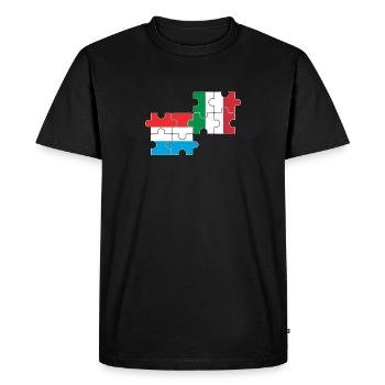 Luxembourg Italie Drapeau Italien Luxembourgeois - T-shirt Premium bio Homme - noir - Devant - Nico (187cm)