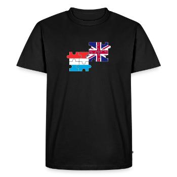 Luxembourg Drapeau du Royaume-Uni Luxembourgeois britannique - T-shirt Premium bio Homme - noir - Devant - Nico (187cm)