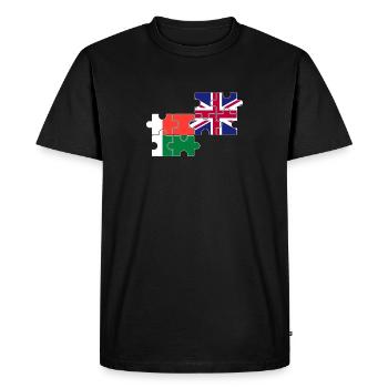 Madagascar Royaume-Uni Drapeau Malgache britannique - T-shirt Premium bio Homme - noir - Devant - Nico (187cm)