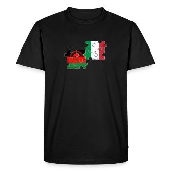 Malawi Italy Vintage Flag Italian Malawian - Men's Premium Organic T-Shirt - black - Front - Nico (187cm)
