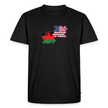 Malawi USA Vintage Flag American Malawian - Men's Premium Organic T-Shirt - black - Front - Nico (187cm)