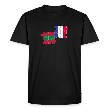 Maldives France Drapeau Français Maldivien - T-shirt Premium bio Homme - noir - Devant - Nico (187cm)