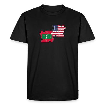 Maldives États-Unis Drapeau Maldivien américain - T-shirt Premium bio Homme - noir - Devant - Nico (187cm)