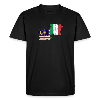Malaisie Italie Drapeau Italien Malaisien - T-shirt Premium bio Homme - noir - Devant - Nico (187cm)
