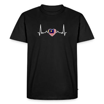 Malaisie Heartbeat Drapeau de Malaisie Malaisien - T-shirt Premium bio Homme - noir - Devant - Nico (187cm)