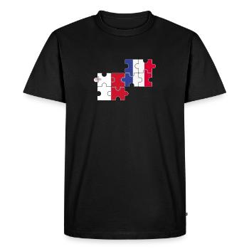 Malte France Drapeau Français Maltais - T-shirt Premium bio Homme - noir - Devant - Nico (187cm)