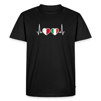 Malte Italie Heartbeat Flag Maltais - T-shirt Premium bio Homme - noir - Devant - Nico (187cm)