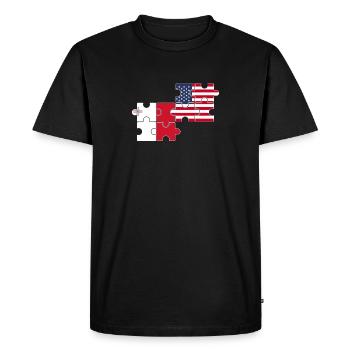 Malte, Etats-Unis, drapeau, Américain, Maltais - T-shirt Premium bio Homme - noir - Devant - Nico (187cm)