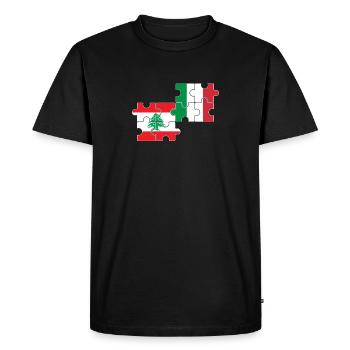 Flag of Lebanon, Italy, Lebanese - Men's Premium Organic T-Shirt - black - Front - Nico (187cm)