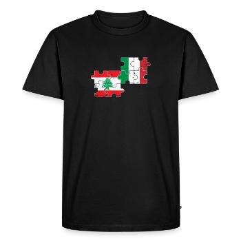 Liban Italie Vintage Drapeau Libanais - T-shirt Premium bio Homme - noir - Devant - Nico (187cm)