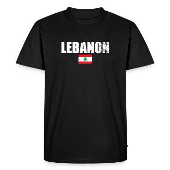 Lebanon Vintage Lebanese Flag Lebanese - Men's Premium Organic T-Shirt - black - Front - Nico (187cm)