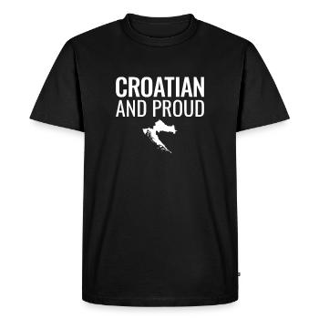 Croate Et Fière Croatie Carte Croate Croate - T-shirt Premium bio Homme - noir - Devant - Nico (187cm)