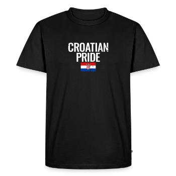 Croatian Pride Vintage Croatian Flag - Men's Premium Organic T-Shirt - black - Front - Nico (187cm)