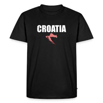 Croatie Vintage Croatie carte drapeau croate - T-shirt Premium bio Homme - noir - Devant - Nico (187cm)