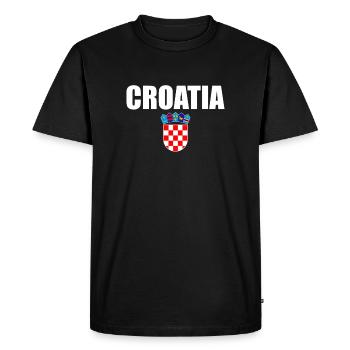 Croatie Armoiries Croatie Drapeau croate Croatie - T-shirt Premium bio Homme - noir - Devant - Nico (187cm)