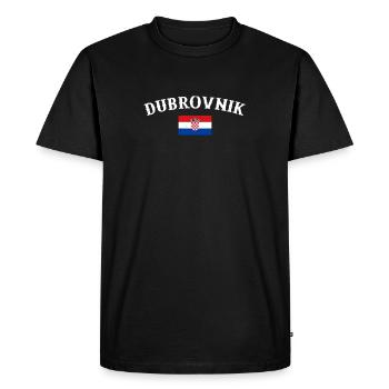 Dubrovnik Vintage Croatia Croatian Flag - Men's Premium Organic T-Shirt - black - Front - Nico (187cm)