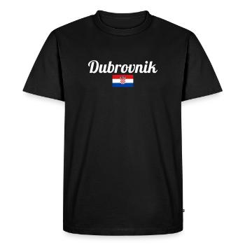 Dubrovnik, Croatie, Drapeau croate, Croatie - T-shirt Premium bio Homme - noir - Devant - Nico (187cm)