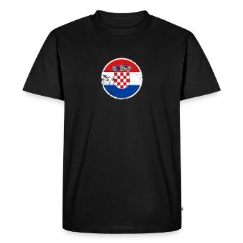 Croatie Vintage Croatie Croatie Drapeau Croatie - T-shirt Premium bio Homme - noir - Devant - Nico (187cm)