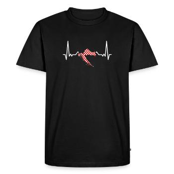 Croatie Carte Heartbeat Croate Drapeau Croatie - T-shirt Premium bio Homme - noir - Devant - Nico (187cm)