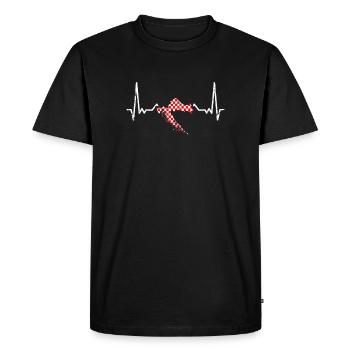 Croatie Vintage carte Heartbeat drapeau Croatie - T-shirt Premium bio Homme - noir - Devant - Nico (187cm)